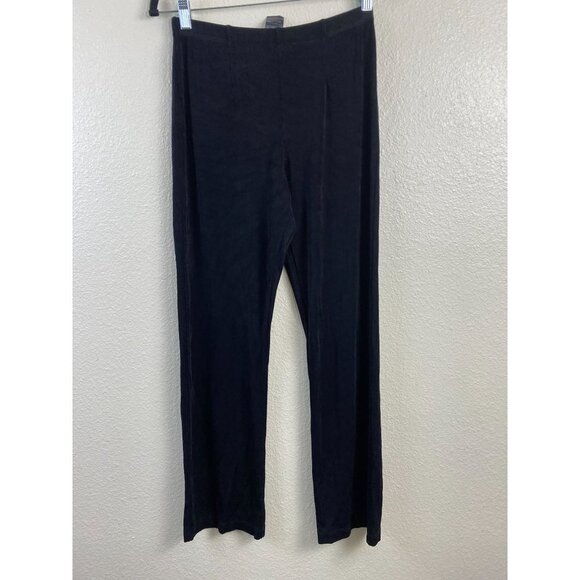 Chico's Travelers Black Slinky Pull on Pants Women 6 Knit Career Neutral Stretch - Picture 2 of 13